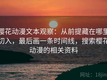 樱花动漫文本观察：从前提藏在哪里切入，最后画一条时间线，搜索樱花动漫的相关资料